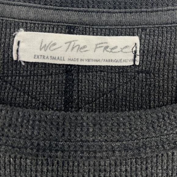We The Free Thermal Waffle Knit Henley Top Sz XS Y2K Grunge Street Colorblock - Picture 12 of 12